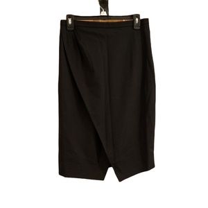 J. Crew 365 Faux Wrap Wool Blend Skirt in Black size 6 Tall